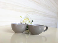 75ml Grey Glazed Ceramic Solo Crinkle Mini Cute Coffee Cups