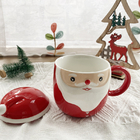 3d Christmas Ceramic Coffee Mug Round Shaped For Restaurant
