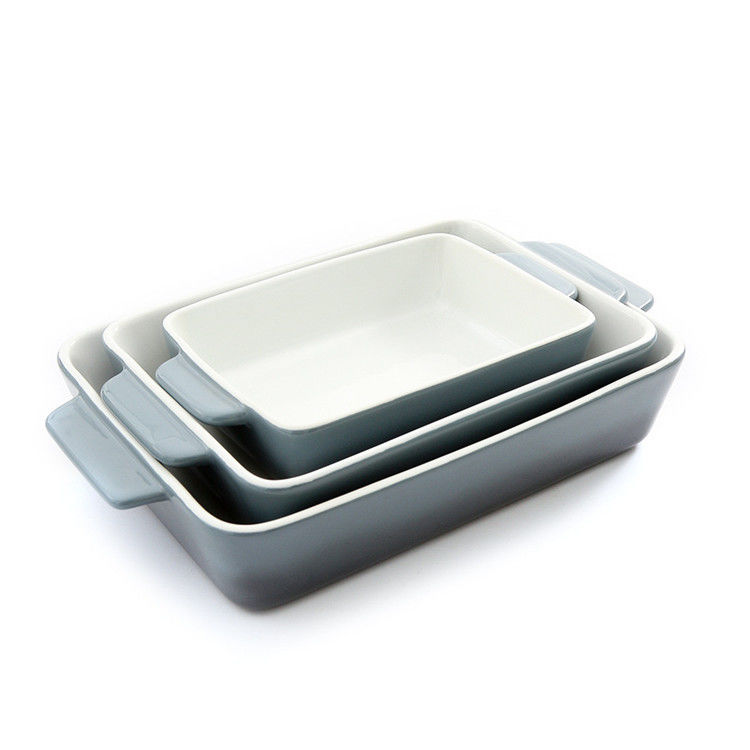 Rectangular Shaped Bakeware Casserole Dish Ceramic Oven Baking Pan Set